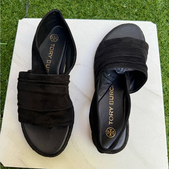 Tory Burch Suede Slingback Espadrille Black size 6 wen NWOB - Picture 12 of 15